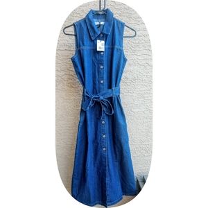 NWT Mng Denim Dress front Button closure Sz XS